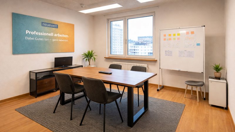 Meetingraum klein mit großem Whiteboard